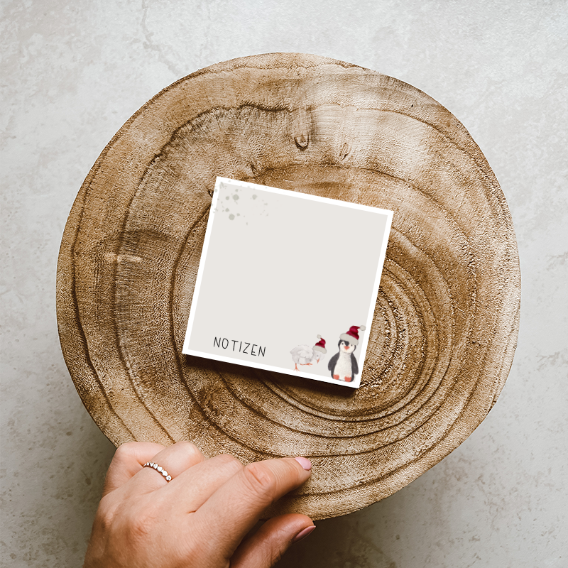 Notepad »Christmas Crew« 9 x 9 cm, natural paper