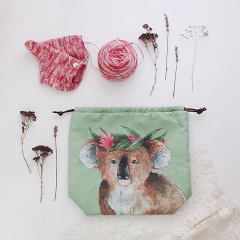 Willow der Koala | Projekttasche | Tasche mit Kordelzug