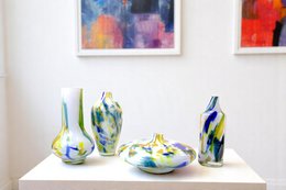 Vasekande "Monet Collection" - højde 28 cm - glas