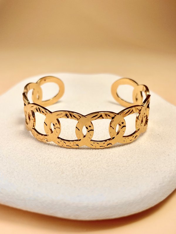 Golden Rush armband met elkaar verweven gebeeldhouwd