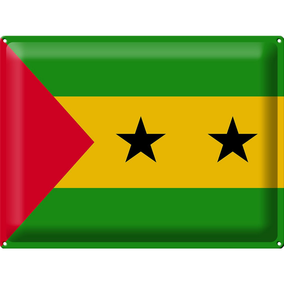 Blechschild Flagge São Tomé and Príncipe 40x30cm São Tomé