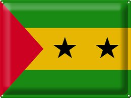 Blechschild Flagge São Tomé and Príncipe 40x30cm São Tomé