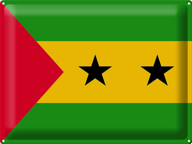 Blechschild Flagge São Tomé and Príncipe 40x30cm São Tomé