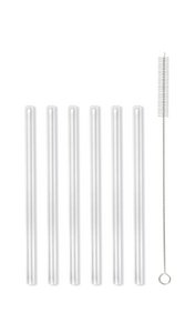 SET of 6 glass straws transparent 15cm AMO 6582
