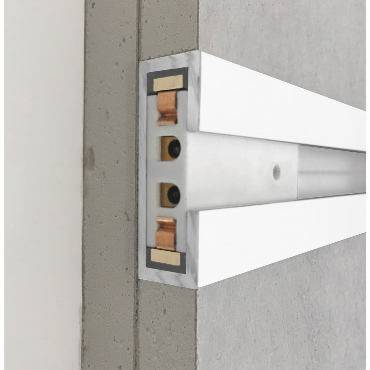 Gallery picture rail with electricity white/white
