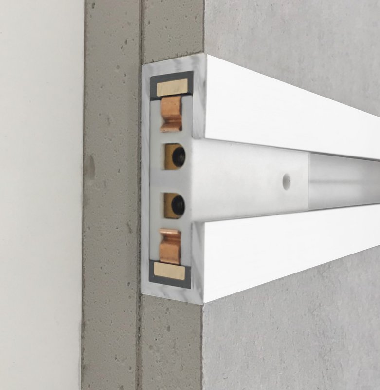 Gallery picture rail with electricity white/white