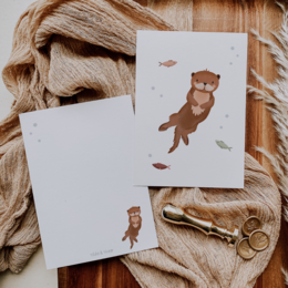 Postcard Otter - Animali della foresta per bambini