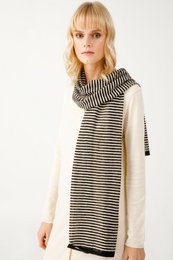 Efesos tørklæde sort-beige
