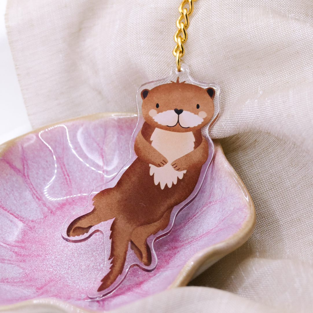 Sleutelhanger Otter Animal Acryl - Inwijdingsfeest Cadeau Otter Leuke sleutelhanger