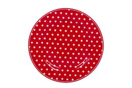 Plato de postre de porcelana Lunares rojos 19 cm Isabelle Rose