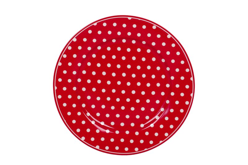 Plato de postre de porcelana Lunares rojos 19 cm Isabelle Rose