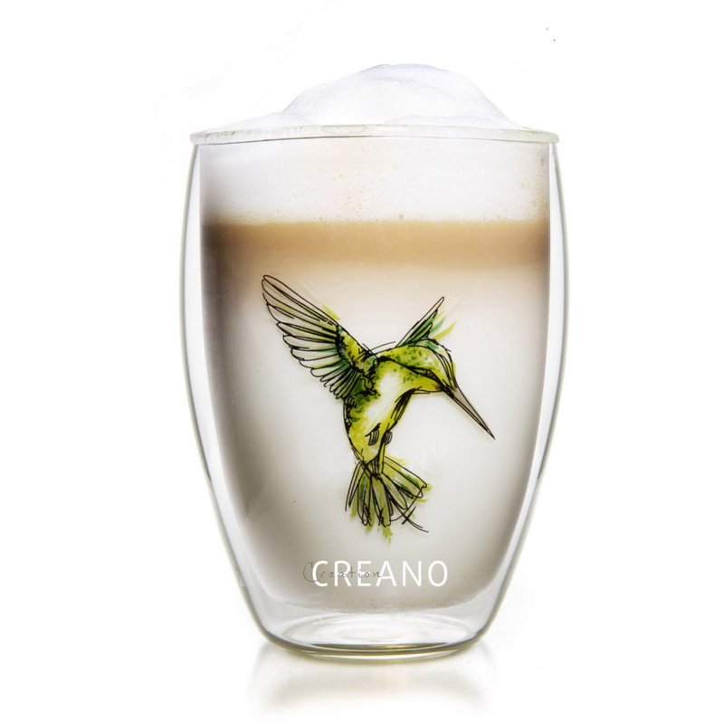 Creano Doppelwand-Teeglas Kolibri 250ml grün Geschenkbox