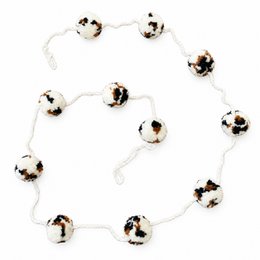Luna-Leena garland pom pom leopard - L 2m - 100% soft wool - handmade in Nepal
