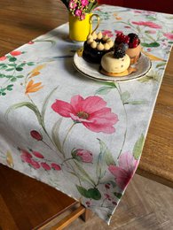 Table Runner, Poly-cotton Mix, Printed | Color in Bloom
