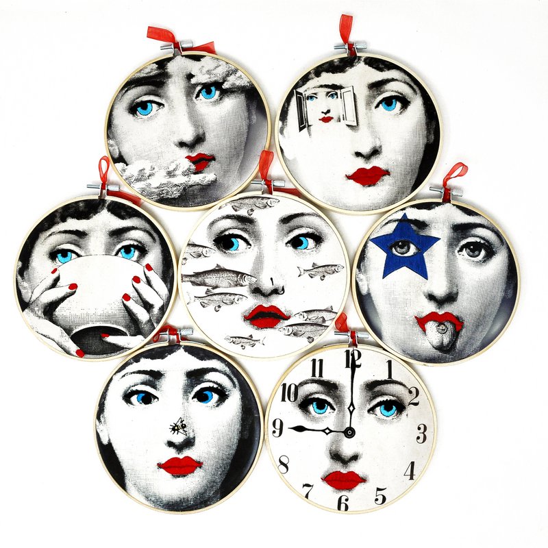 Fornasetti Portraits 15cm – Embroidered Wall Art Retail Starter Pack (7pcs)