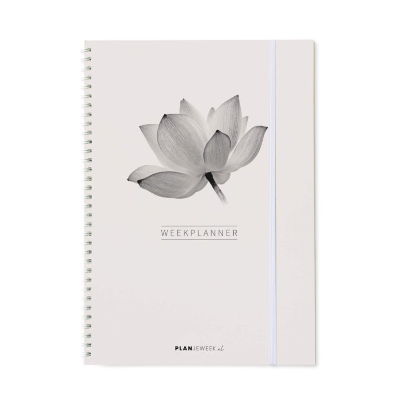 Prikkelarme A4 weekplanner 'Lotus' planboekje / werkboek met ringband