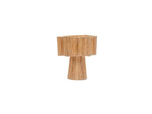 Handmade raffia table lamp, bedside lamp