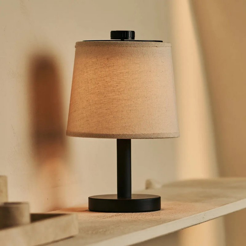 Rover zwarte houten oplaadbare lamp