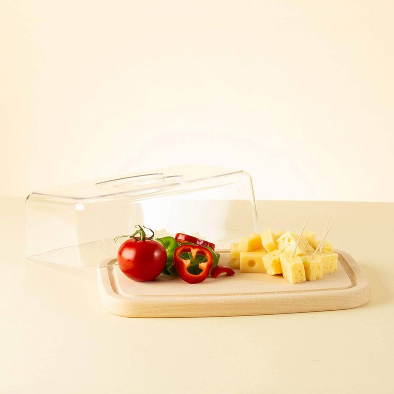 Tagliere in legno con coperchio - Copriformaggio 28 x 18 cm