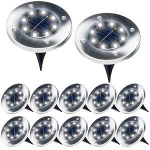 Solargartenleuchten LED -Stahl in 11,5 cm 12 Stcs gefahren