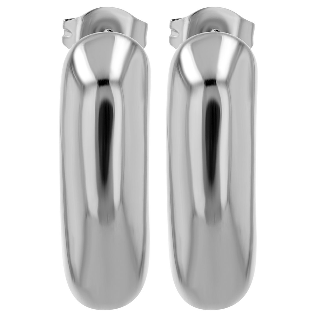 "Vilma" striking hoop earrings made of stainless steel, silver-colored