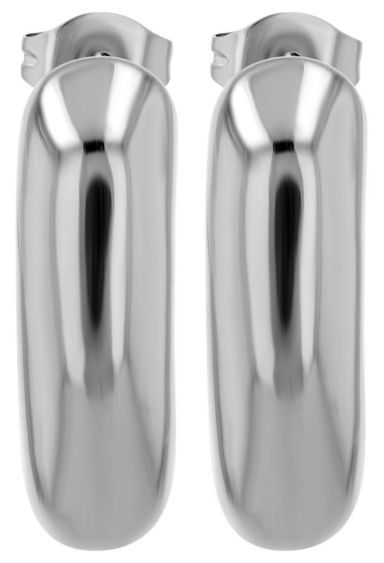 "Vilma" striking hoop earrings made of stainless steel, silver-colored