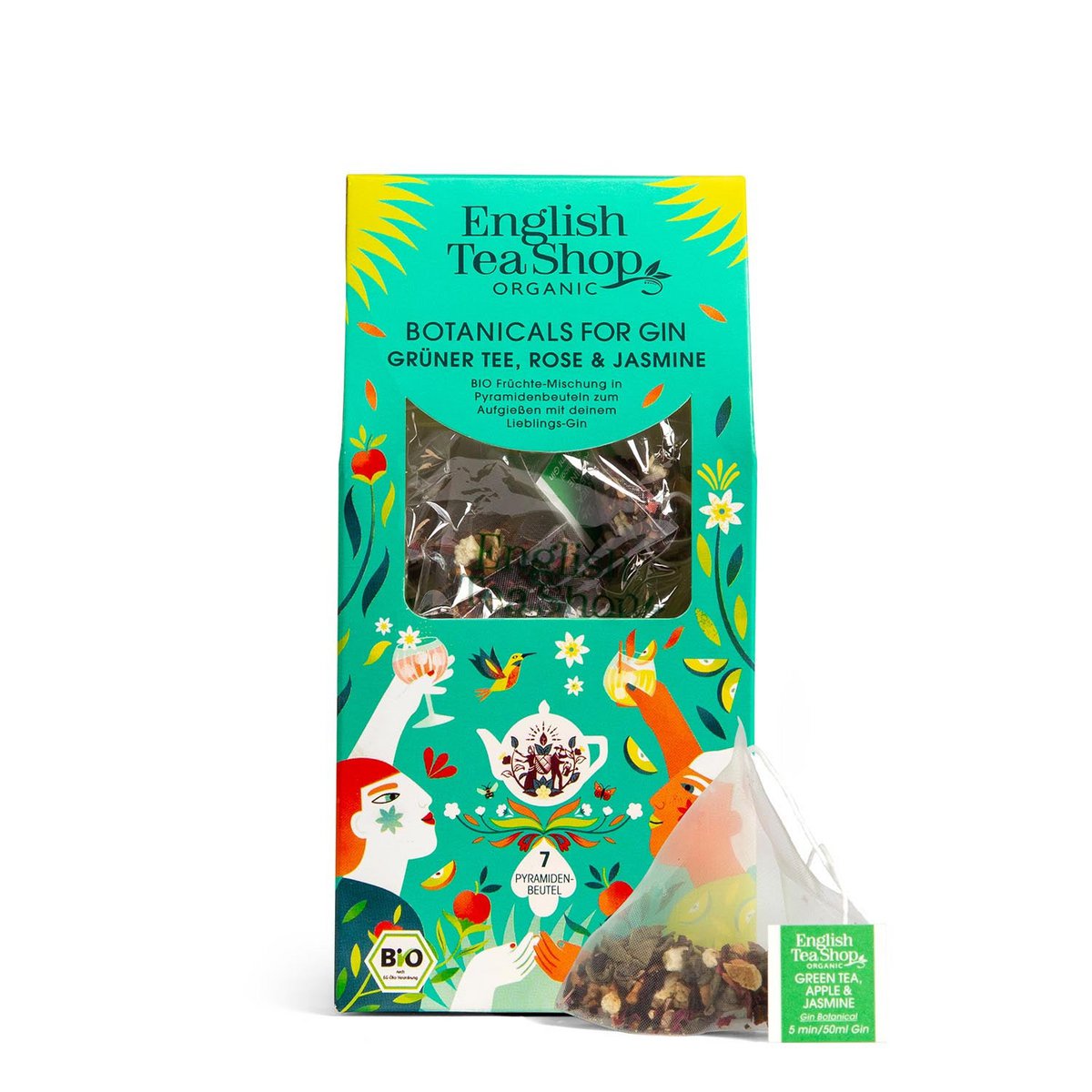 ETS - Botanicals for Gin "Grüner Tee, Rose & Jasmin", BIO, 7 Pyramiden-Beutel