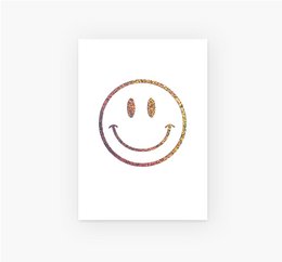 Colorful smiley face postcard with a cheerful design. Ideal for sending a positive message or brightening someone's day.