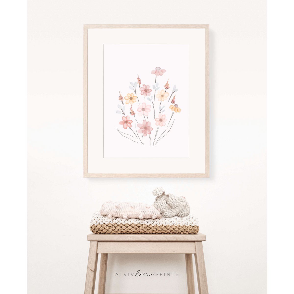 Wildflowers poster, wildflowers bouquet print, floral nursery print, botanical poster, flower poster, floral nursery print, wildflowers print, floral nursery poster
