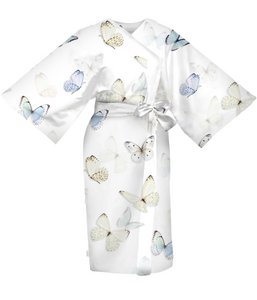 Kimono - 120x110 - weiß / natur / zartesblau - Papillon