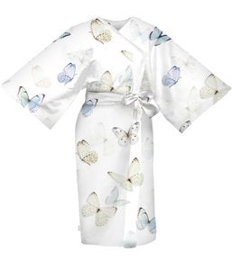 Kimono - 120x110 - weiß / natur / zartesblau - Papillon