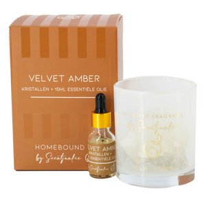 Fragrance crystal with 15ml essential oil 'Velvet amber'