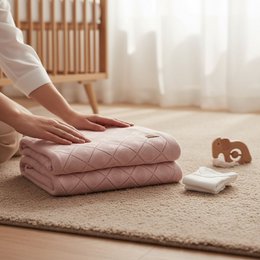 Nuvinokids® babytæppe, blød pink hjerter