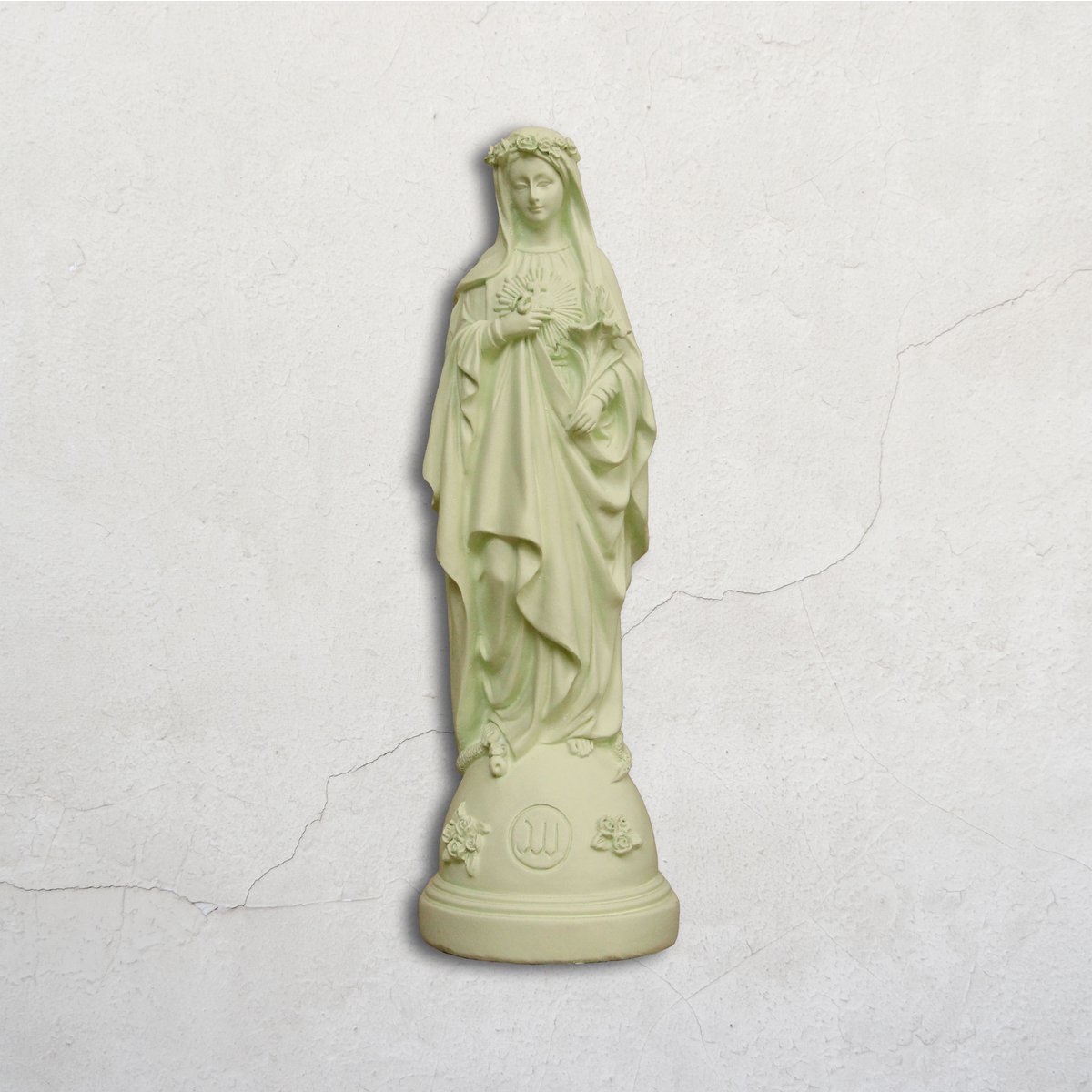 Statuette Mary med blomster