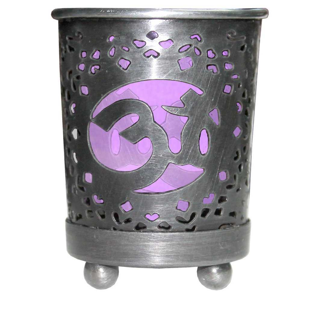 Chakra Votive Holder Insert en verre violet - Couronne