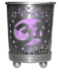 Chakra Votive Holder Insert en verre violet - Couronne