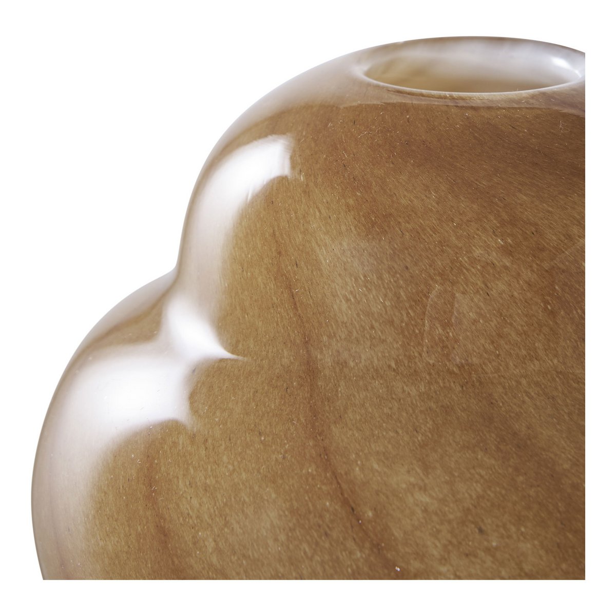 Vase - Brown, Glass, Ø16.5x17 cm