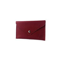 K0040VB | Saszetka z klapką Wyprodukowano we Włoszech z prawdziwej skóry licowej, groszkowany dolar - Kolor Czerwony - Wymiary: 13 x 8 x 0,5 cm - Opakowanie: sztywne dno/wieczko Pudełko upominkowe