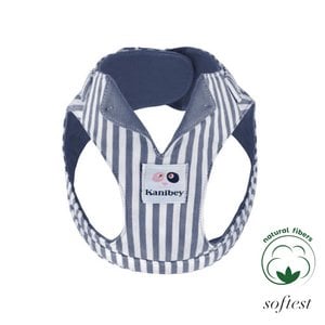 %100 katoen donkerblauw gestreepte kraag harnas