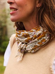 Foulard Adulte lurex Camel 100 cm