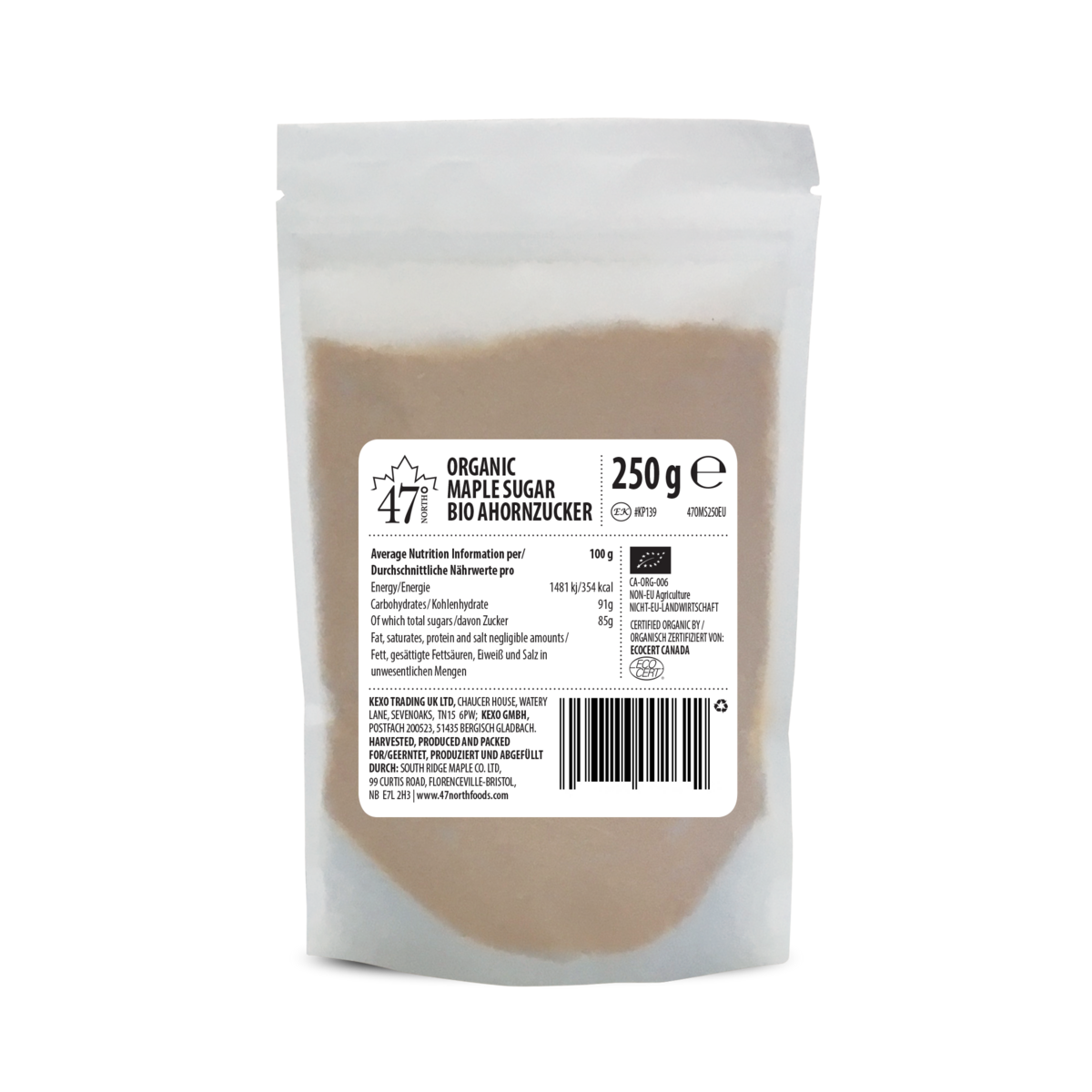 SOURCE UNIQUE Sucre d'érable granulé biologique, délicat