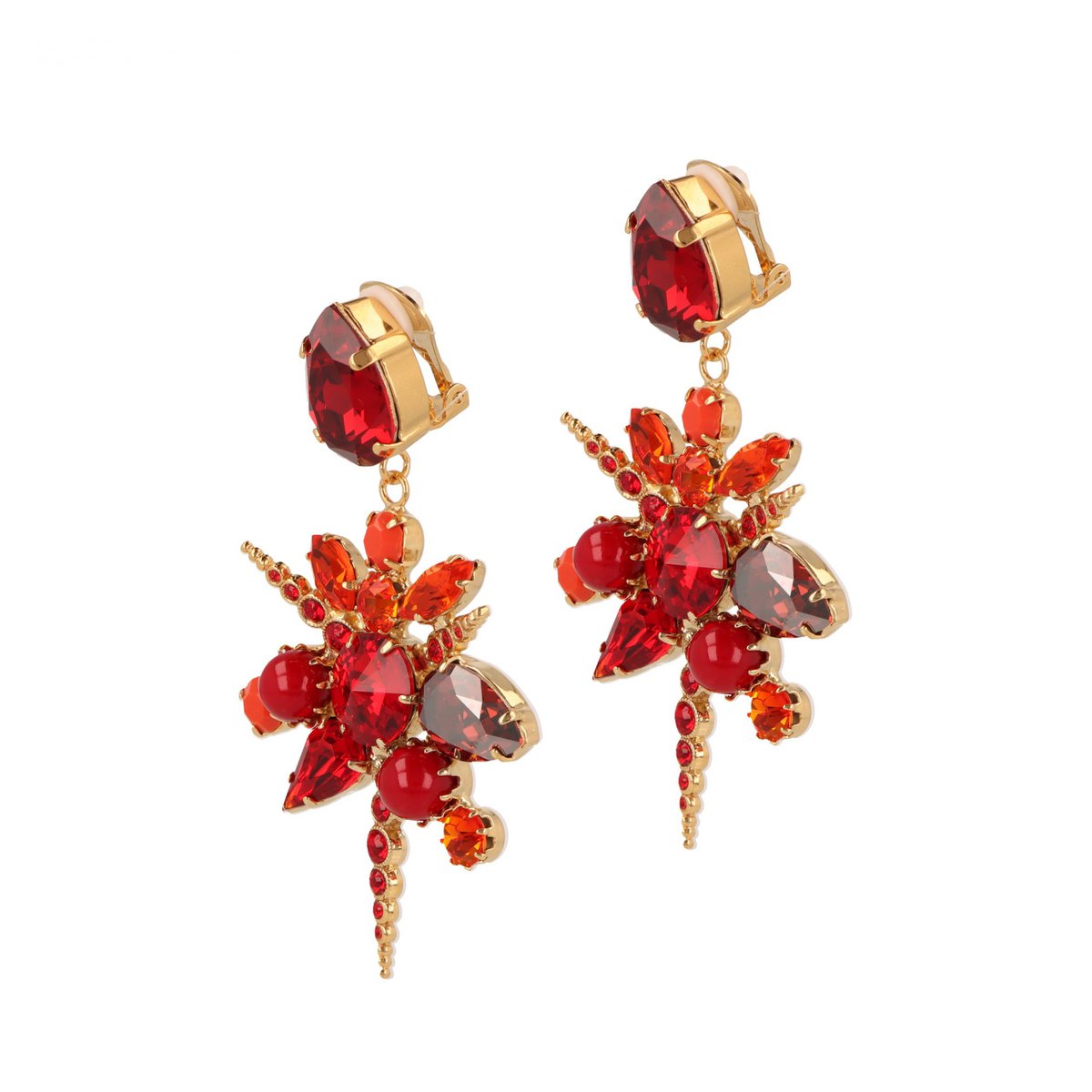 Precious Coral Earclips