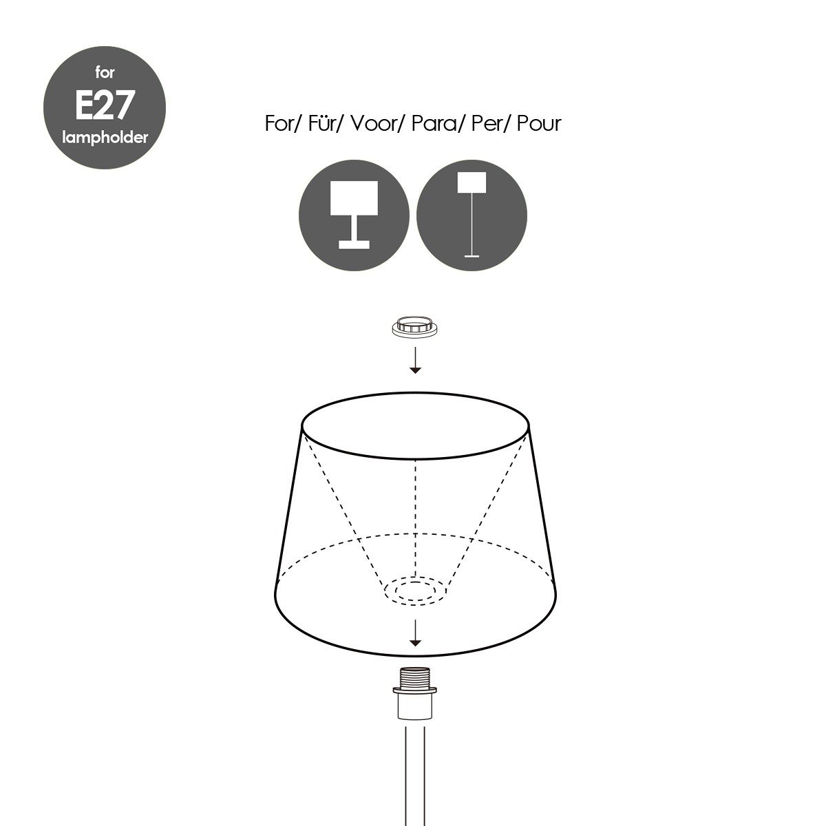 Home Sweet Home Lampshade Largo oval taupe - W:24xD:14xH:16cm