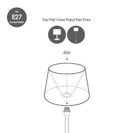 Home Sweet Home Lampshade Largo oval taupe - W:24xD:14xH:16cm