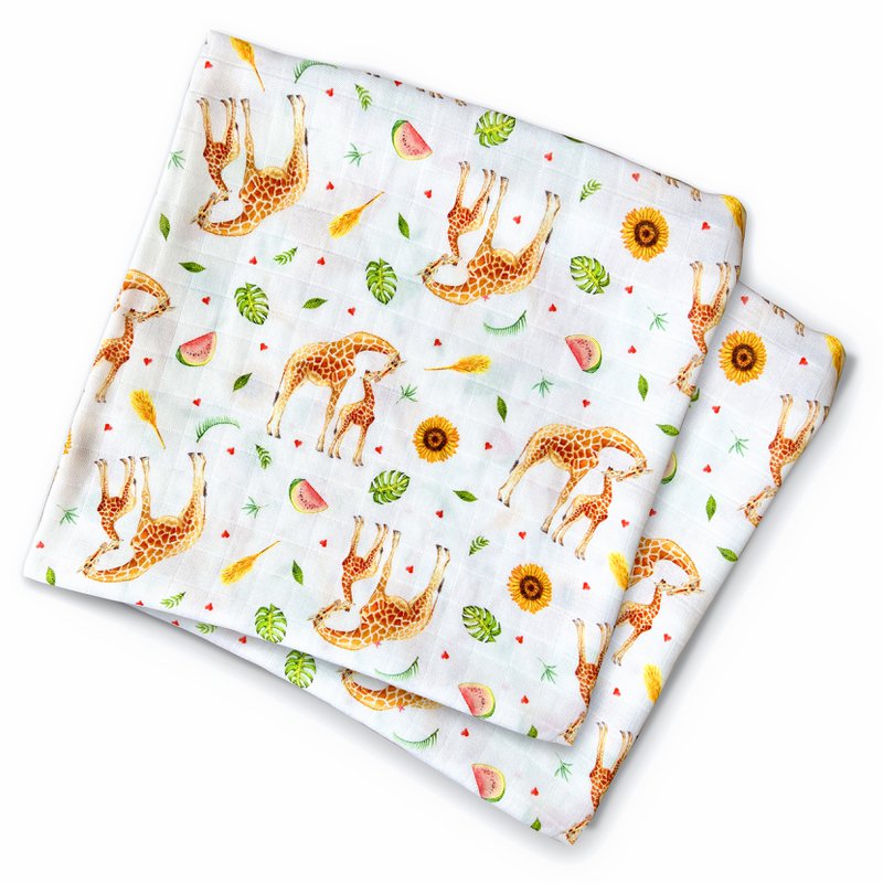 2 hydrophile Tücher Giraffe – 60 cm