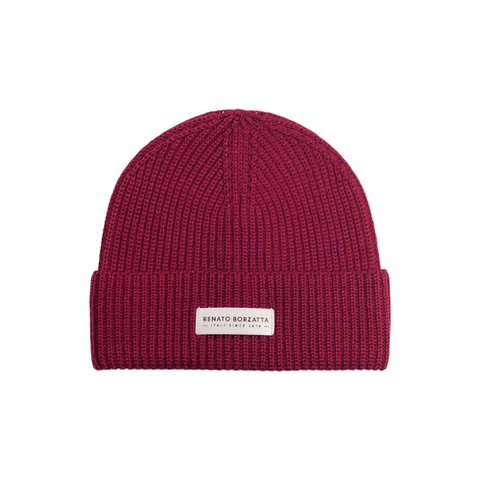 RB5003X | CERVINO Knitted Cap Wool Blend Made in Italy Col. Bordeaux