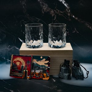 Japanese glass 312 - Gift box + granite ice cubes + Sleep