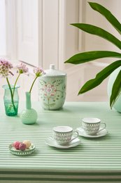 Set/2 Espresso Cups and Saucers Lily&Lotus Light Green 120ml