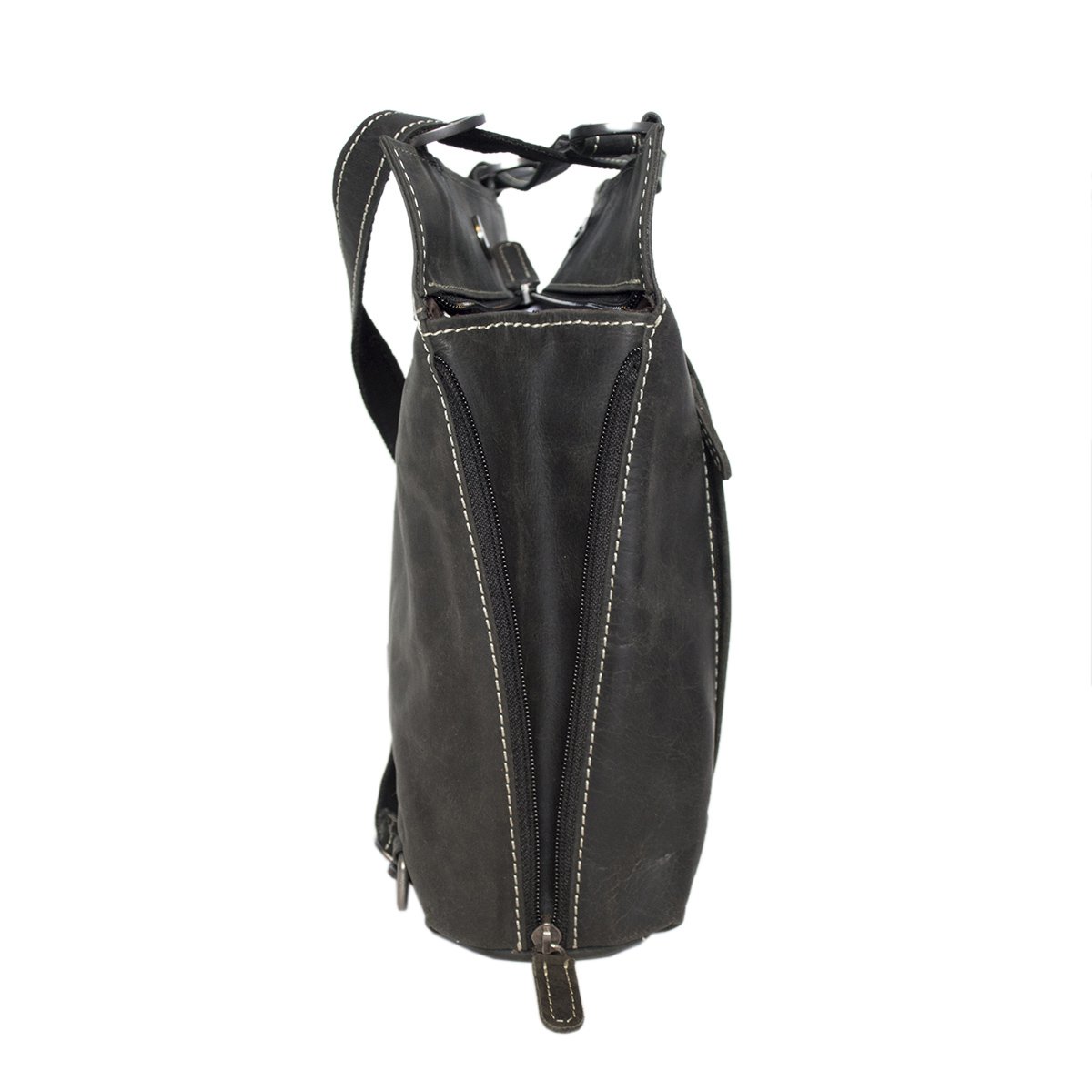 Zaino in pelle o borsa a tracolla in pelle in 3 colori - Zaino in pelle antifurto - Espandibile con 2 cerniere laterali