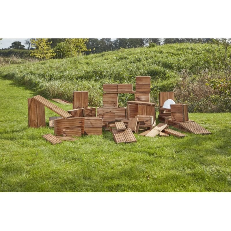 Cosy houten blokken buiten speelset 50 stuks - duurzaam bouwspeelgoed